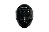 KASK SWAY 926 PARLAK SİYAH ÇENE AÇILIR