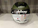 KASK SWAY SW-766 Matt Warrıor Black Army Grey GÜNEŞ GÖZLÜKLÜ