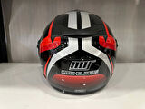 KASK MTS 625 WASP ÇENESİZ GÜNEŞ GÖZLÜKLÜ KIRMIZI/SİYAH
