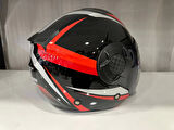 KASK MTS 625 WASP ÇENESİZ GÜNEŞ GÖZLÜKLÜ KIRMIZI/SİYAH
