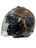 KASK SWAY SW-737 PARLAK KAHVERENGİ ÇENESİZ GÜNEŞ GÖZLÜKLÜ