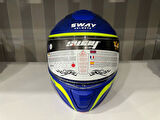 KASK SW-917 STARS MAT BLUE/YELLOW ÇENE AÇILIR GÜNEŞ GÖZLÜKLÜ