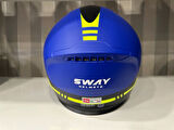 KASK SW-917 STARS MAT BLUE/YELLOW ÇENE AÇILIR GÜNEŞ GÖZLÜKLÜ