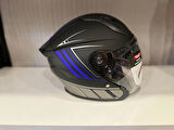 KASK CRN 620 AİR ÇENESİZ MAT SİYAH/MAVİ