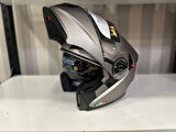 KASK SWAY 926 MAT TİTANYUM ÇENE AÇILIR
