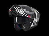 KASK MT ATOM 2 STRANGE B2 ÇENE AÇILIR SİYAH/BEYAZ