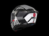 KASK MT ATOM 2 STRANGE B2 ÇENE AÇILIR SİYAH/BEYAZ