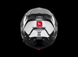 KASK MT ATOM 2 STRANGE B2 ÇENE AÇILIR SİYAH/BEYAZ