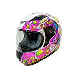 KASK SWAY  ÇOCUK SW 815K OCEAN White Pink Full Face