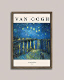 Van Gogh - Ren Nehri’nde Yıldızlı Bir Gece Ahşap çerçeveli Poster