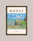 Monet - Pourville'de Uçurum Yürüyüşü Çerçeveli Tablo
