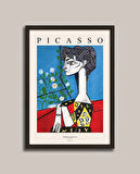 Picasso - Jacqueline’in Çiçekli Portresi Çerçeveli Tablo
