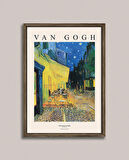 Van Gogh - Kafe Terasta Gece Ahşap Çerçeveli Poster