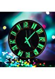 Gece Parlayan Fosforlu Salon Ofis Otel Duvar Saati 40 cm
