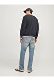 Erkek Bisiklet Yaka Düz Renk Sweatshirt 12257853