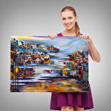 Harita Sepeti Volkan Eteğindeki Kasaba Duvar Tablosu-1226