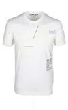 Erkek Tişört Bisiklet Yaka Beyaz %100 Pamuk Slim Fit Baskılı T-shirt NCS JEANS 1227