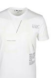 Erkek Tişört Bisiklet Yaka Beyaz %100 Pamuk Slim Fit Baskılı T-shirt NCS JEANS 1227