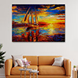 Harita Sepeti Okyanustaki Büyük Yelkenli Duvar Tablosu-1227