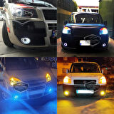Fiat Doblo D2 2005-2010 Uyumlu Üniversal Mercekli Angel Sis Farı Metal Su Geçirmez 76 mm Beyaz Halkalı Gündüz Farı Angel Eyes 2 Adet