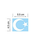 Ay Yıldız Folyo Kesim Etiket Beyaz (5,5cm)