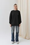 Soul 32112 Kadın Arkası Leopar Detaylı Sweatshirt