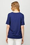 Sıfır Yaka Basic Laci Kadın T-shirt 23786-2Y4