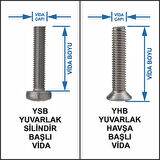25 adet M3x30 mm YSB (Yuvarlak Silindir Başlı) Vida
