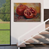 Harita Sepeti Nar Yağlı Boya Görünümlü Klasik Sanat Tablosu-1230