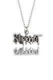 Slipknot Erkek Kadın Kolye Antik Gümüş Kaplama - 60 cm Düz Zincir
