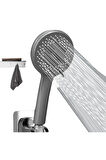 Siyah 5 Fonksiyonlu Ayarlanabilir Dayanıklı Banyo Duş takımı Pvc dayanıklı Hortum
