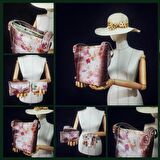 Hakiki Deri El Yapımı Bayan Çanta, Kadın Omuz Çantası, Çapraz Çanta, Tote Bag Çanta Set GG8