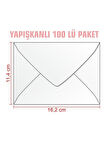 Zarf 100'lü 114x162 Ebat Mektup Zarfı Para Zarfı Davetiye Zarfı
