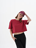 Basic  Crop Oversize Pamuk Tişört  | S