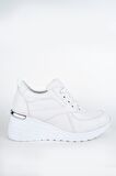 Modabuymus Beyaz Dolgu Topuklu Sneaker Bağcıklı Spor Ayakkabı - Pily