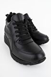 Modabuymus Siyah Dolgu Topuklu Sneaker Bağcıklı Spor Ayakkabı - Pily