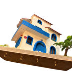 Bodrum Ev Ahşap Anahtarlık