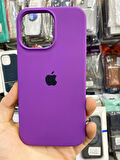 İPHONE 14 PRO UYUMLU LOGOLU LANSMAN İÇİ KADİFE KILIF MOR