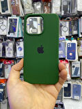 İPHONE 13 PRO UYUMLU LOGOLU LANSMAN İÇİ KADİFE KILIF YEŞİL