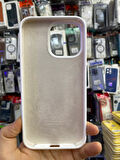 İPHONE 13 UYUMLU LOGOLU LANSMAN İÇİ KADİFE KILIF FİL DİŞİ BEYAZI