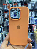 İPHONE 12 PRO UYUMLU LOGOLU LANSMAN İÇİ KADİFE KILIF ORANGE