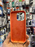 İPHONE 12 PRO UYUMLU LOGOLU LANSMAN İÇİ KADİFE KILIF ORANGE