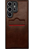 SAMSUNG NOTE 20 ULTRA UYUMLU RCH BSS DERİ KARLIKLI KILIF KAHVERENGİ