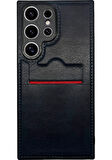 SAMSUNG S24 ULTRA UYUMLU RCH BSS DERİ KARLIKLI KILIF LACİVERT