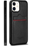 İPHONE 15 UYUMLU RCH BSS DERİ KARLIKLI KILIF SİYAH