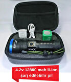 Gold Silver GS-14000 Şarjlı El Feneri | 40W 4000 Lümen | 12800 mAh Li-ion | Kamp, Avcılık & Acil Durumlar