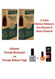 NATURA BALANCE SAÇ BOYASI 6 KOYU KUMRAL 2 ADET + KALYON TIRNAK BESLEYİCİ VE BAKIM YAĞI