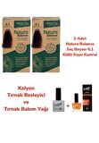 NATURA BALANCE SAÇ BOYASI 6.1 KÜLLÜ KOYU KUMRAL 2 ADET + KALYON TIRNAK BESLEYİCİ VE BAKIM YAĞI