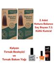 NATURA BALANCE SAÇ BOYASI 7.1 KÜLLÜ KUMRAL 2 ADET + KALYON TIRNAK BESLEYİCİ VE BAKIM YAĞI