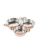 Cooker 3Lü Bakır Sahan Tava Seti 14-16-18cm Bk024